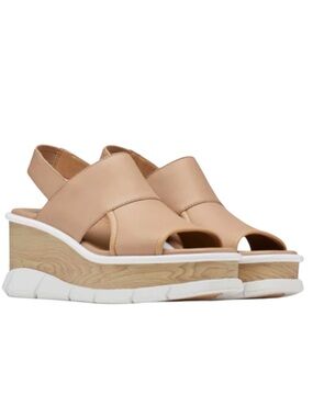 Sorel Joanie III Slingback Wedge Sandal in Honest Beige. Size 10.5. NWOB